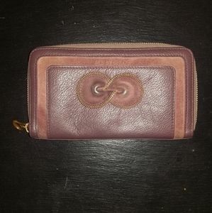 π₯°CHLOE 2-Tone Mauve zipper Logo WALLETπ₯°